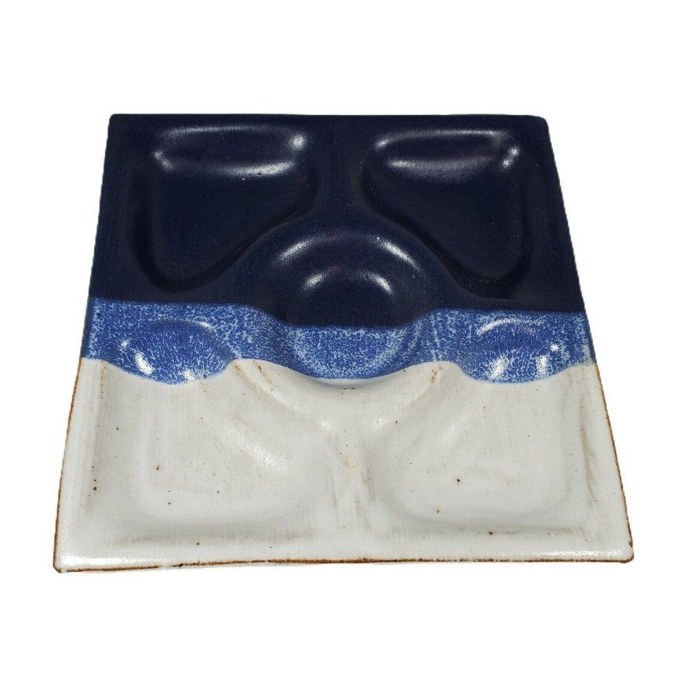 Bower Pottery Abstract Vintage Vegetable Veggie Chip Dip Platter Serving Plate